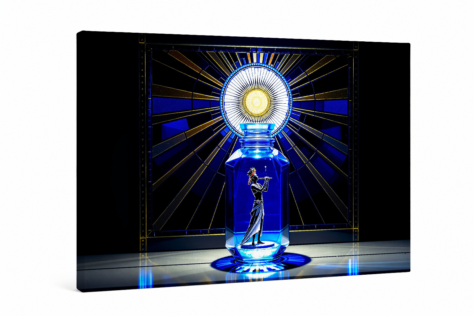 Marakame en Frasco Solar · Vitral Déco Azul