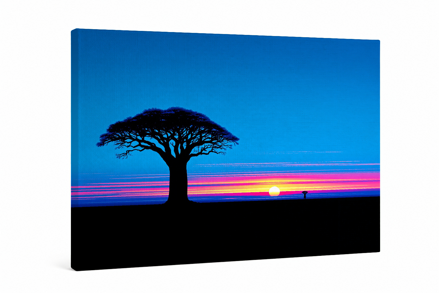 Baobab Glitch Azul · Crepúsculo Fragmentado